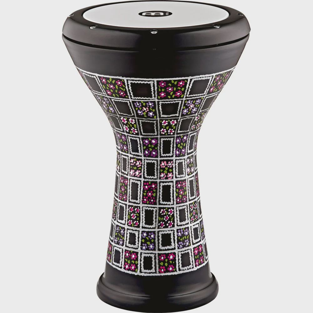 Meinl 8 1/2" Aluminum Doumbek, Hand engraved shell, Painted floral design
