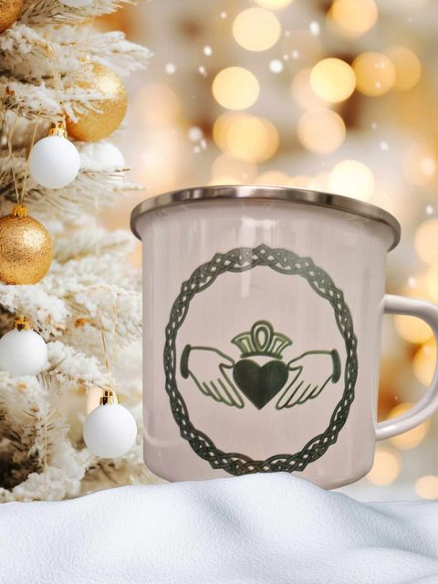 Emaille mok Claddagh