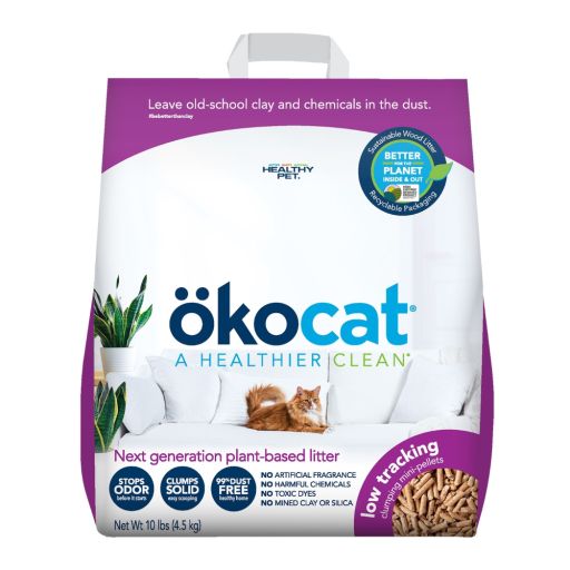 Okocat Low Tracking Clumping Mini Pellets Wood Cat Litter, 10 Lbs.