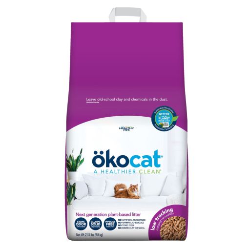 Okocat Low Tracking Clumping Mini Pellets Wood Cat Litter, 21.5 Lbs.