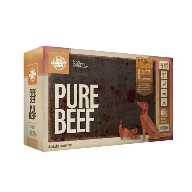 Big Country Raw Pure, Type: Pure Beef Carton - 4 x 1 lb