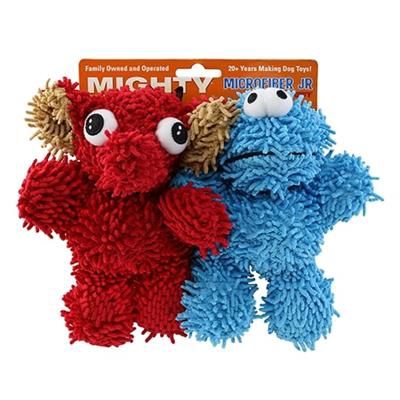 Tuffy Toys - Mighty Jr. Microfiber Ball Monster &amp; Elephant - 2pk