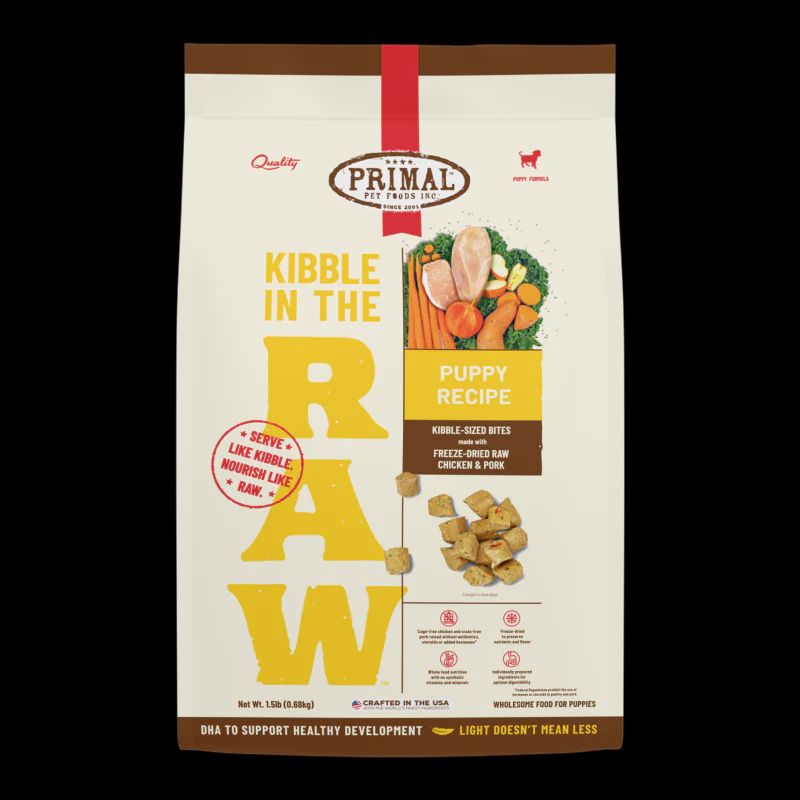 Primal Kibble In The Raw for Puppies, Size: 1.5lb