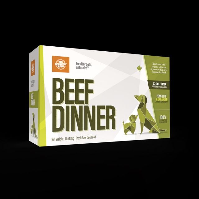 Big Country Raw Dinners, Type: Beef Dinner Carton - 4 x 1 lb