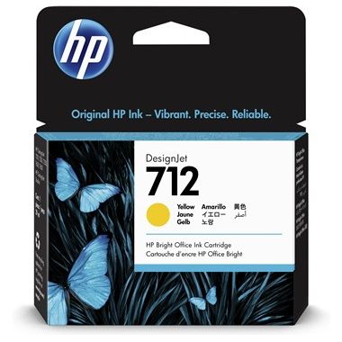 HP 712 Amarillo Cartucho Tinta Original - 3ED69A