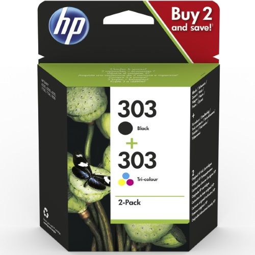 HP 303 Negro + Color Pack de 2 Cartuchos de Tinta Originales - 3YM92AE