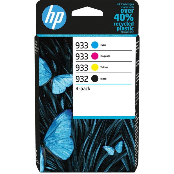 HP 932 + 933 Pack de 4 Cartuchos de Tinta Originales - 6ZC71AE