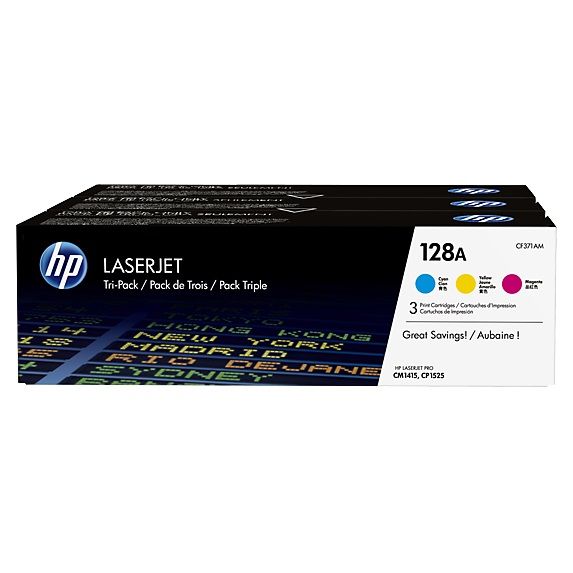 HP CE321A/CE322A/CE323A Pack de 3 Cartuchos de Toner Originales - 128A