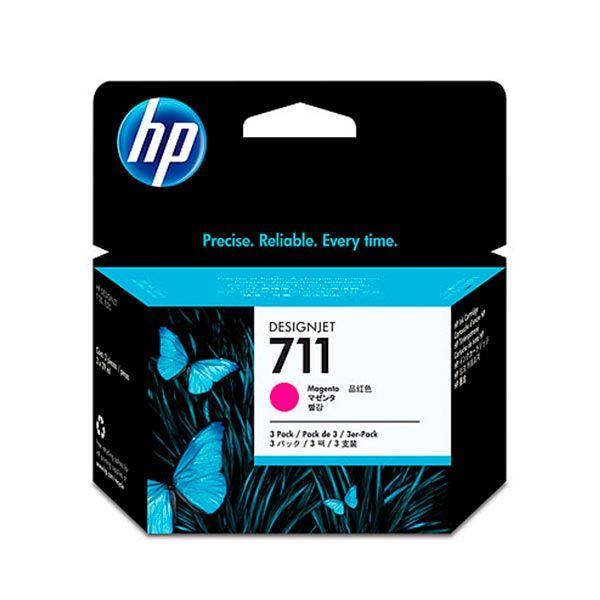 HP 711 Magenta Pack de 3 Cartuchos de Tinta Originales - CZ135A
