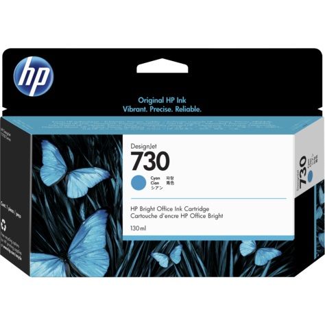 HP 730 Cyan Cartucho Tinta Original - P2V62A
