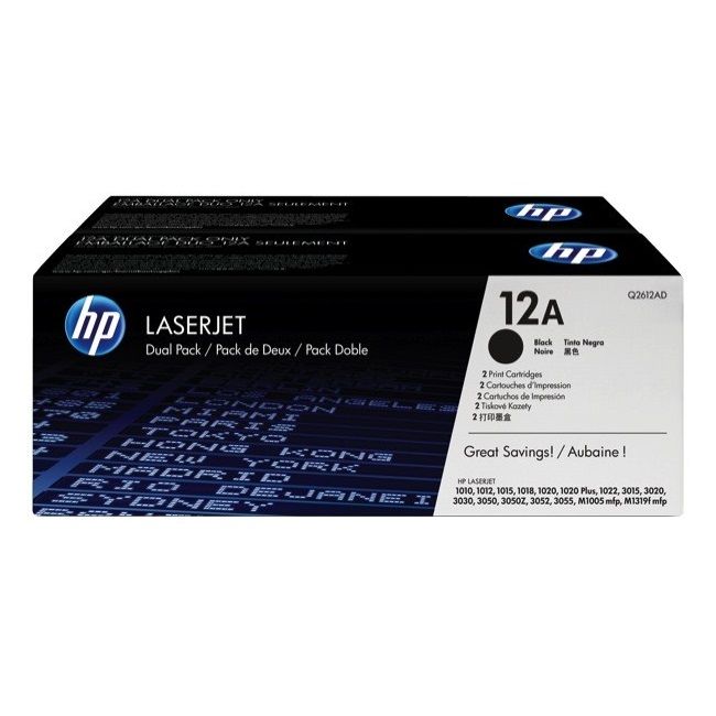 HP Q2612A Negro Pack de 2 Cartuchos de Toner Originales - 12A