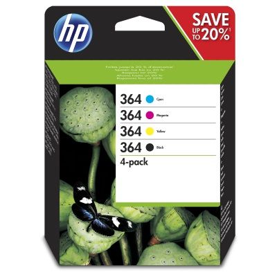 HP 364 Pack de 4 Cartuchos de Tinta Originales - N9J73AE
