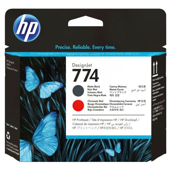 HP 774 Cabezal de Impresion Original - Negro Mate, Rojo Cromatico - P2V97A