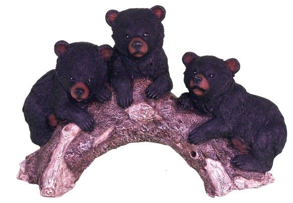 3 bears on a log