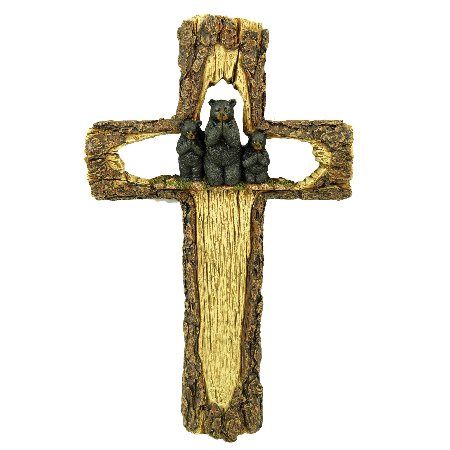 3 PRAYING BEARS ON CROSS