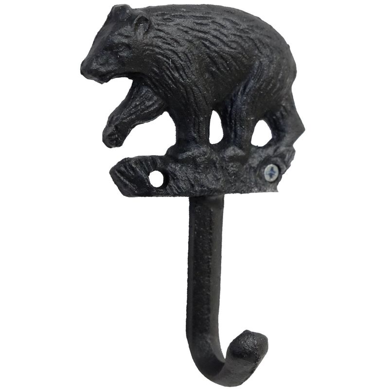 CAST IRON BLACK BEAR HOOK
