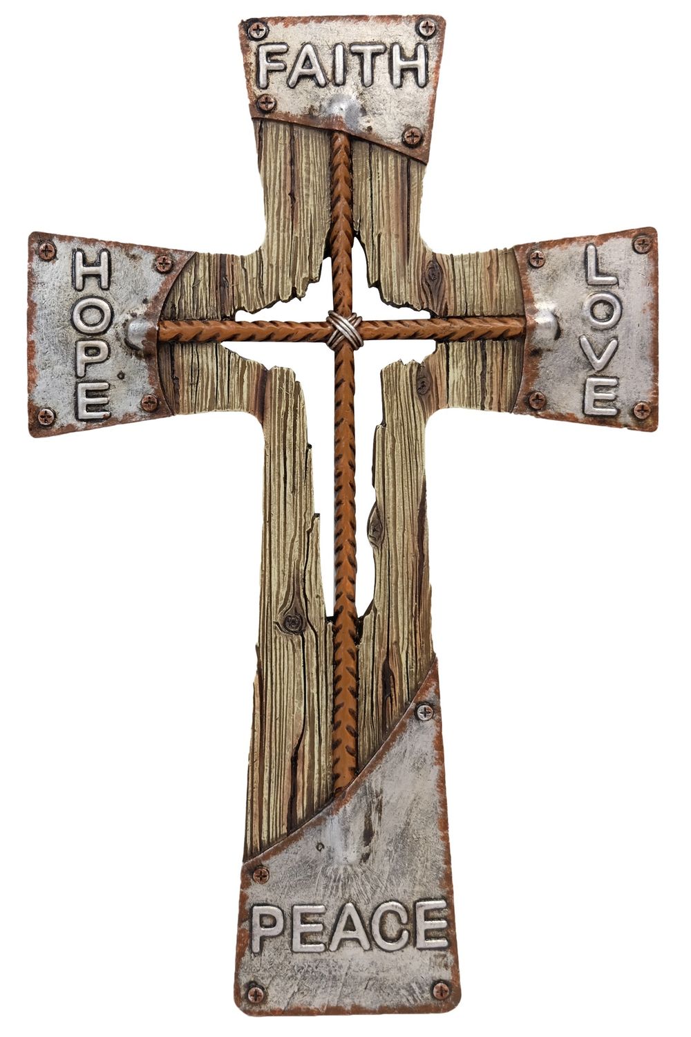 CROSS W/WORDS &amp; TWISTED WIRE