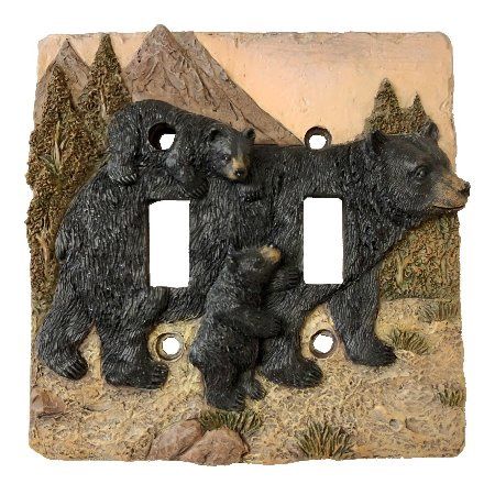 MOUNTAIN BEAR DOUBLE SWITCHPLATE COVER