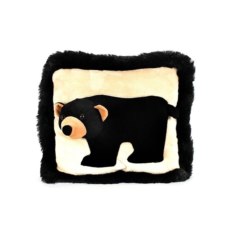 Black bear 3-D pillow