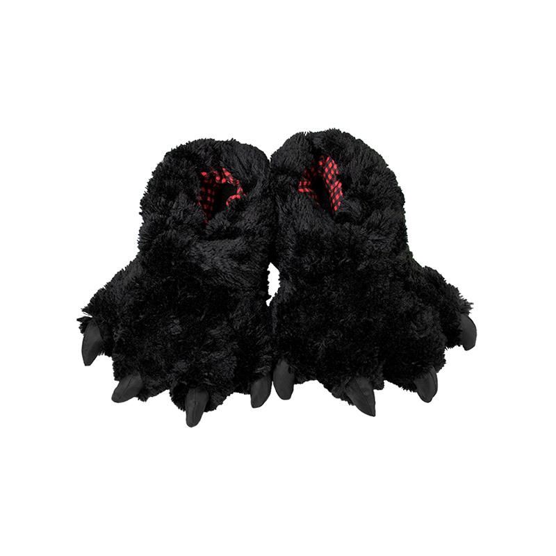 BLK BEAR SLIPPERS LG