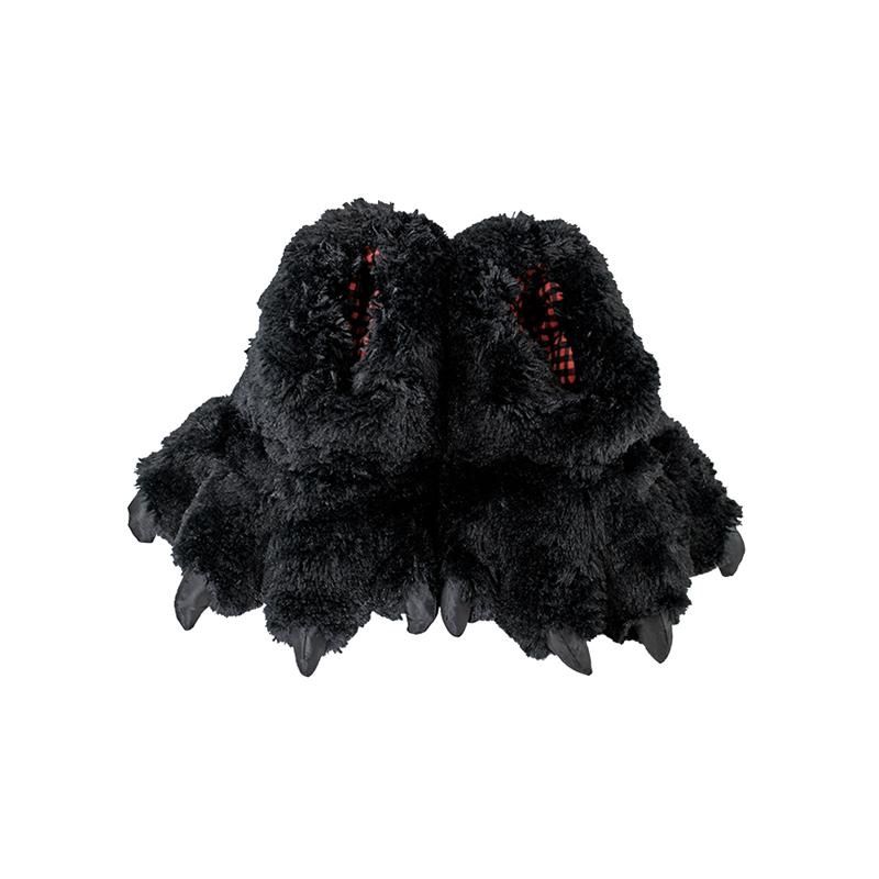 BLK BEAR SLIPPERS PLAID INSIDE MD