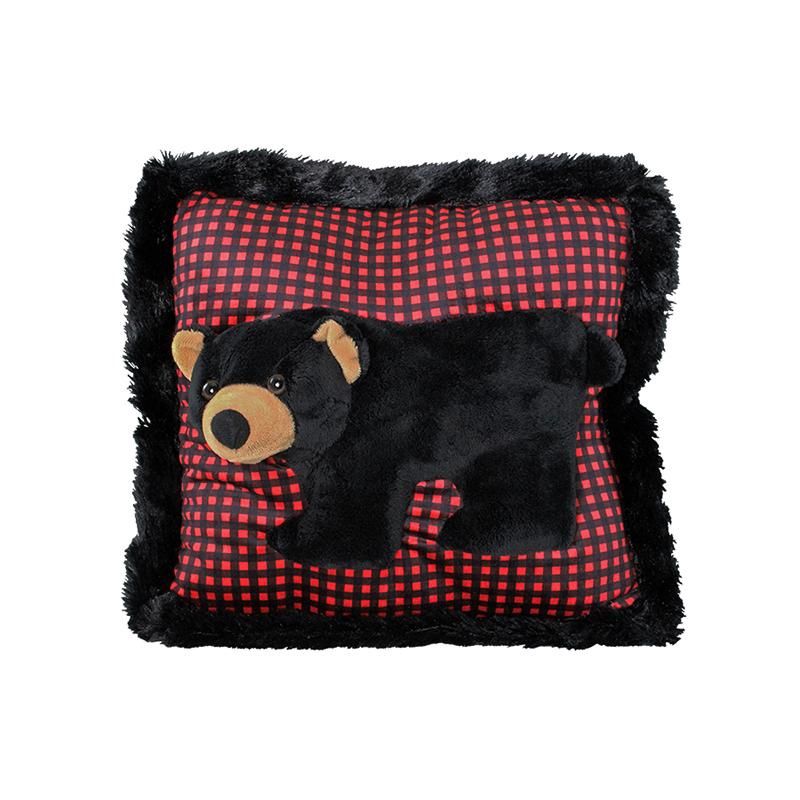 WOODSY BLK BEAR PILLOW