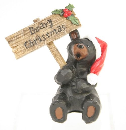 Bear w/&quot;Beary Christmas sign