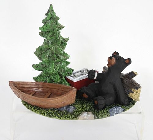 BEAR W/COOLER &amp; CANOE
