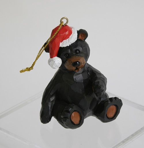 Bear w/Santa hat orn.