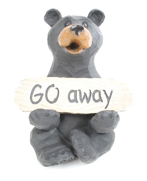 Bear w/welcome/go away sign