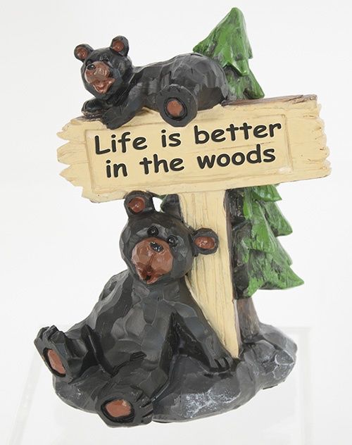 Bear w/wood sign