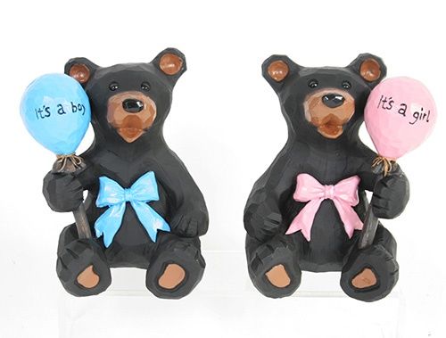 BEARS W/BOY OR GIRL BALLOON