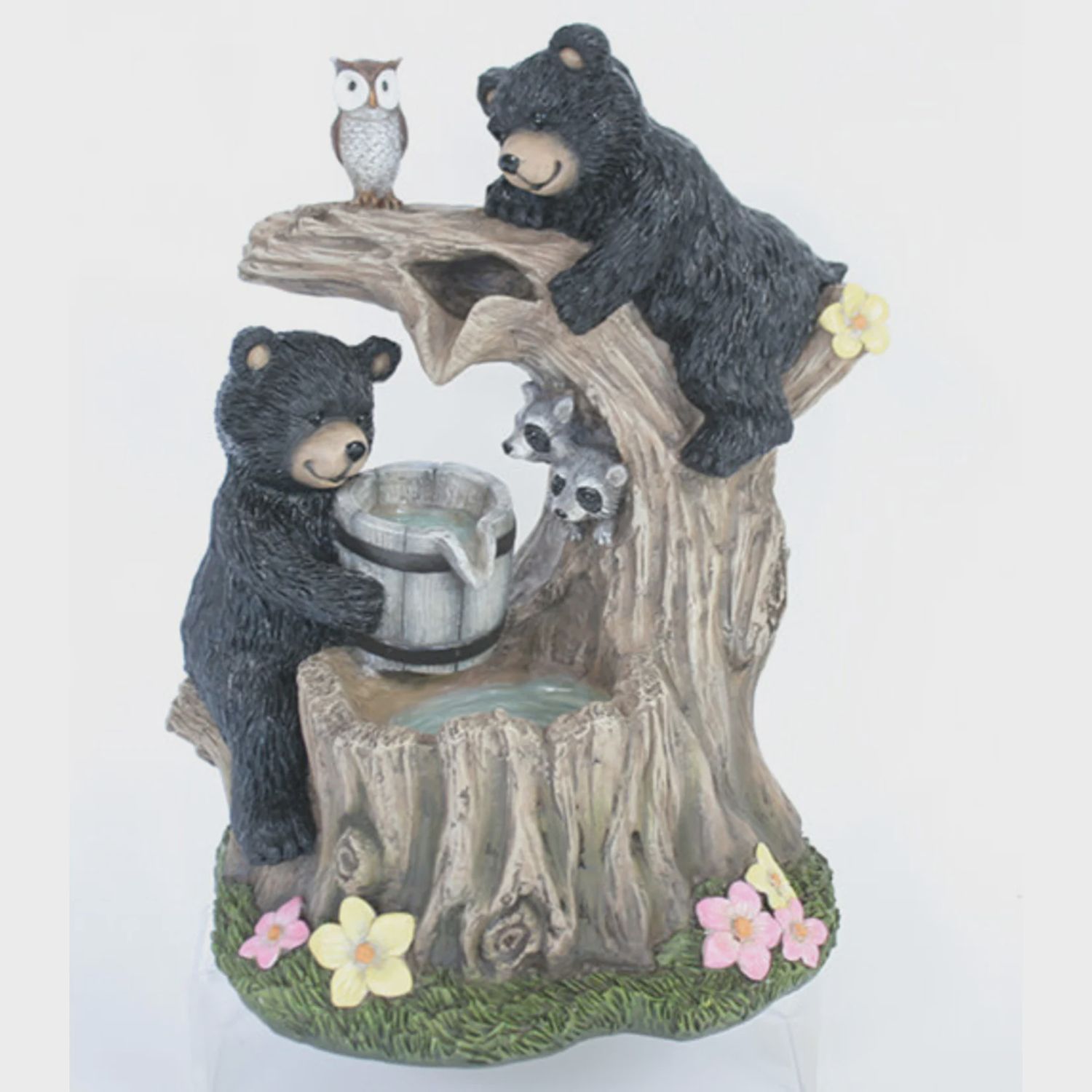 Bears w/buckets on fountain