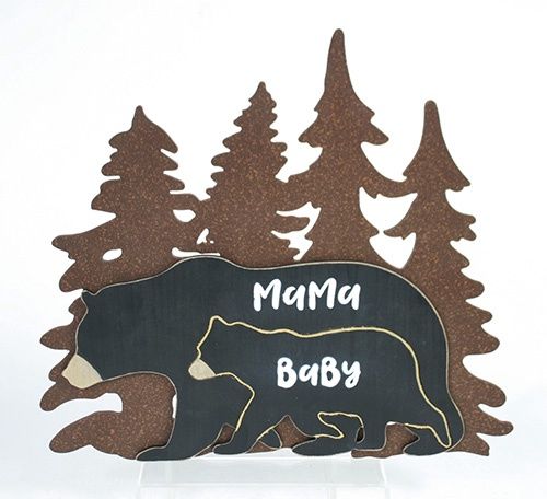 MAMA/BABY BEAR W/TREES SIGN