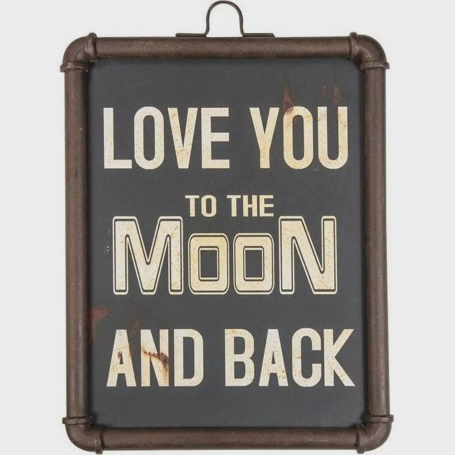 Moon &amp; back metal sign