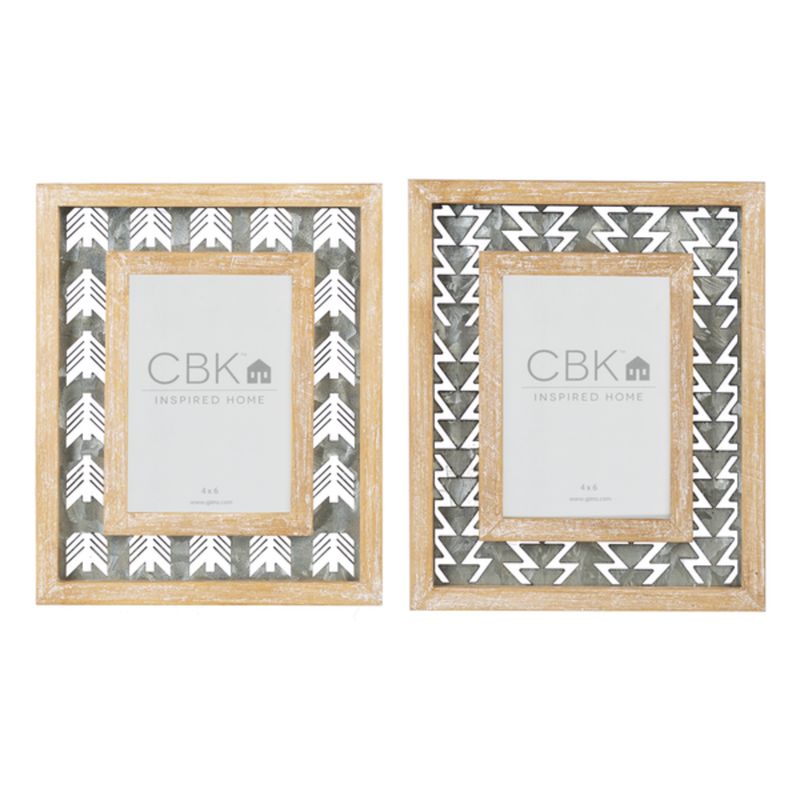 Wood &amp; metal arrow 5x7 frame