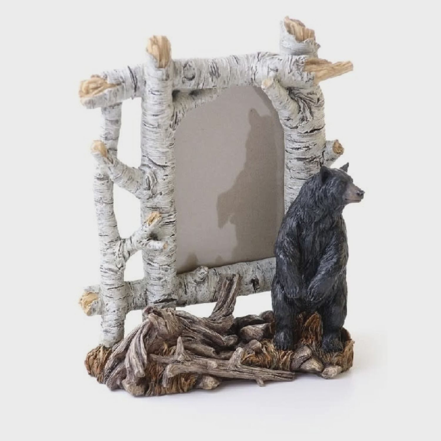 Birch/bear photo frame