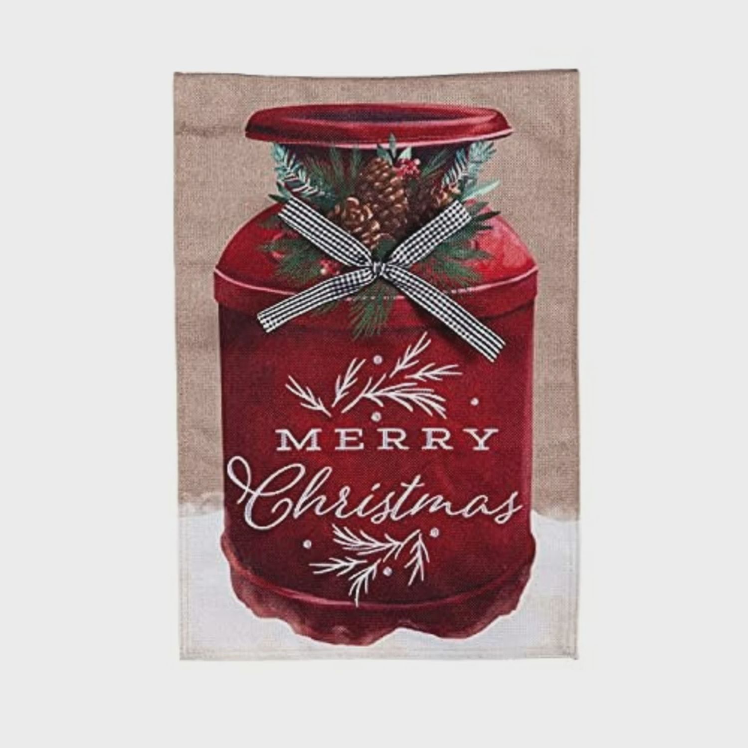MERRY CHRISTMAS MILK CAN LG FLAG