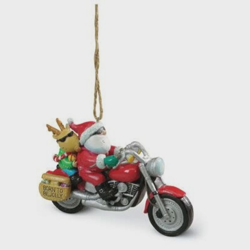 Santa/Harley orn.