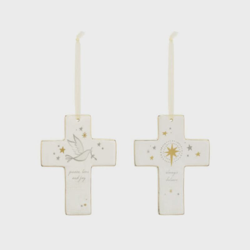 Rejoice cross orn