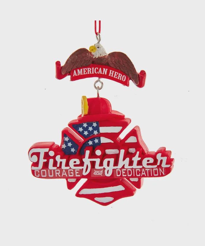 AMERICAN HERO FIREFIGHTER ORN