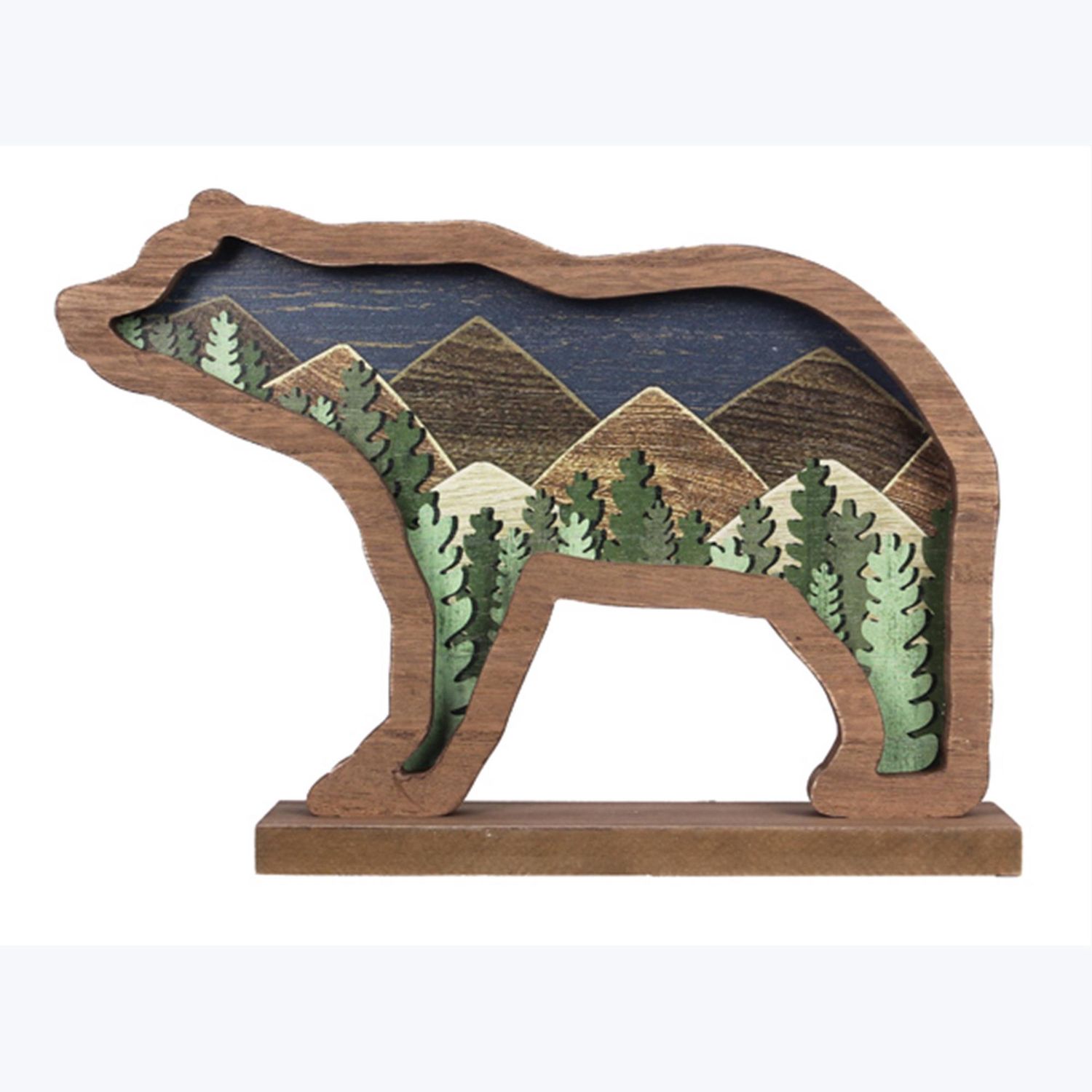 BEAR CUTOUT W/MT &amp; TREES