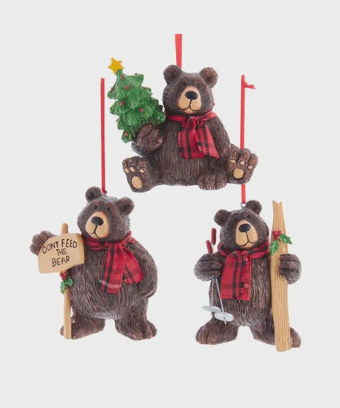BEAR W/TREE/SIGN/SKI ORN