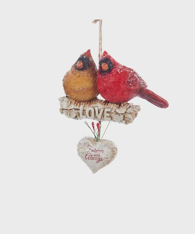 CARDINALS ON BIRCH BRANCH ORN