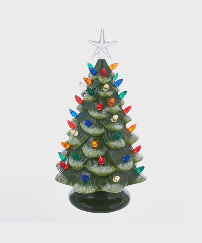 GREEN CERAMIC LED TREE