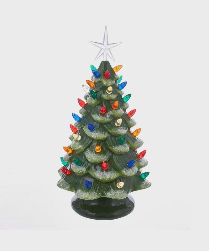 GREEN CERAMIC LED TREE