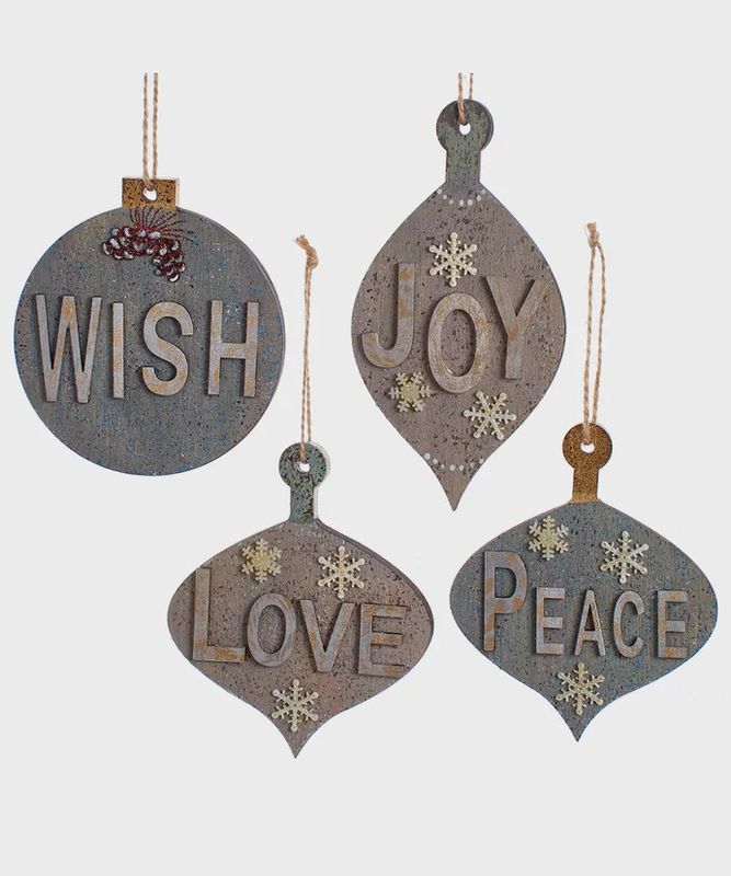 JOY/LOVE/PEACE/WISH ORN