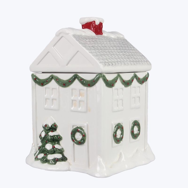 CHRISTMAS HOUSE TREAT JAR