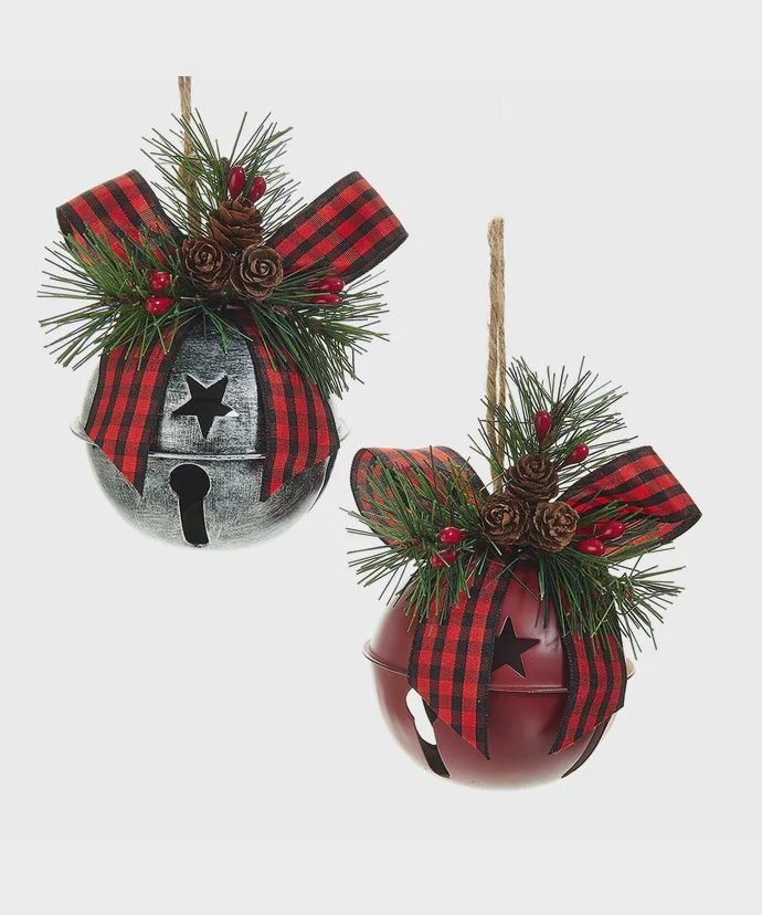 METAL RED &amp; SILVER BELLS