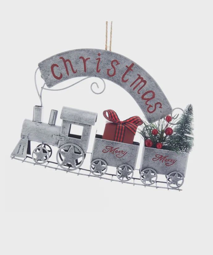 METAL CHRISTMAS TRAIN ORN